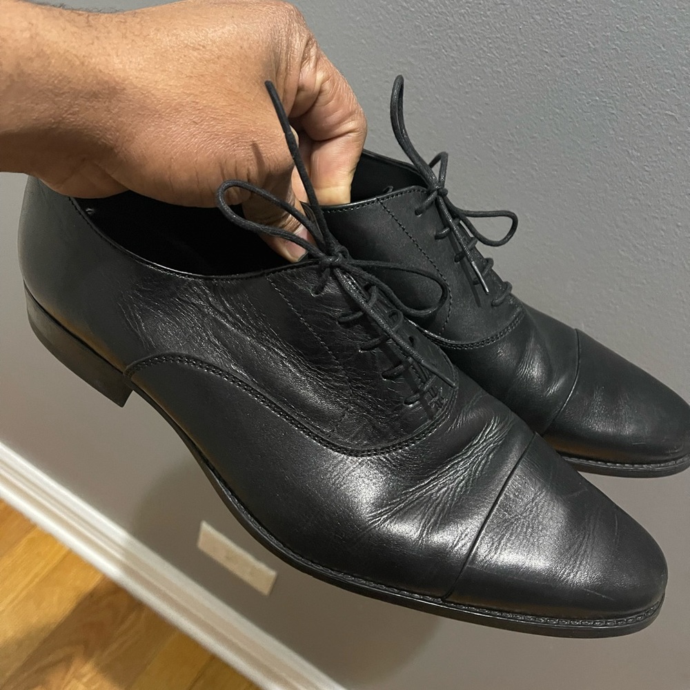Zara Black Oxford lace up shoes Sz 44
